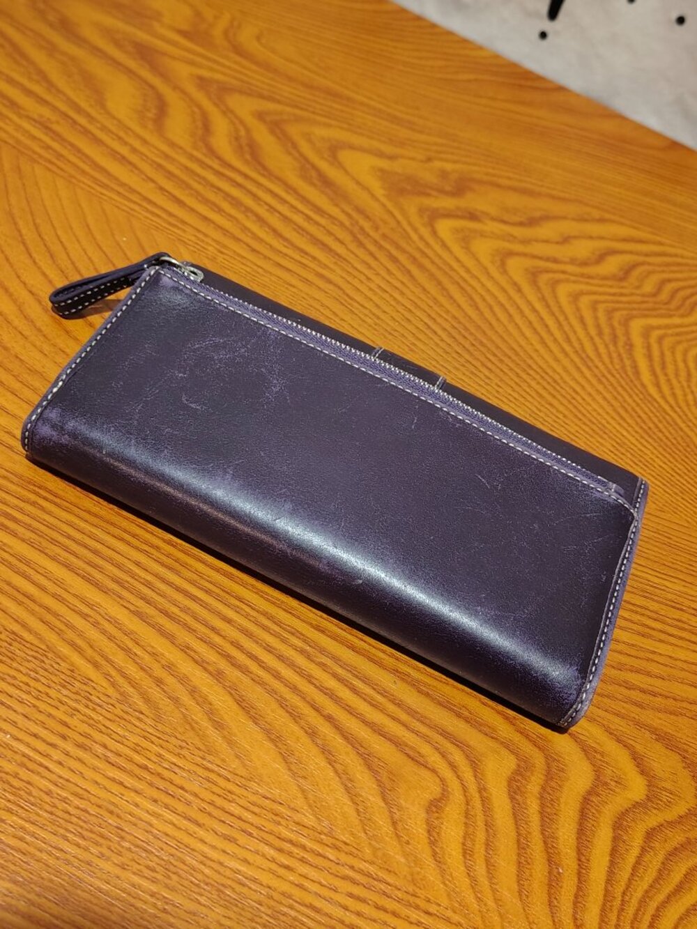 Vintage Coach Hampton Purple Leather Trifold Wallet - Picture 10 of 11